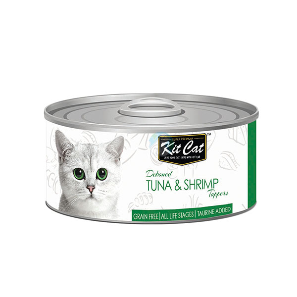 کنسرو گربه نچرال ژله ای تن و میگو  Kitcat